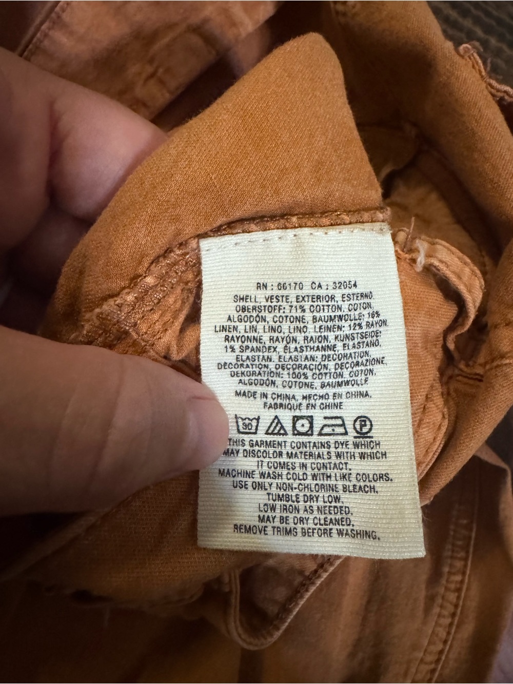 Anthropologie Women’s Rust Brown Cargo Pants Fall Cotton Linen Size 25 - Picture 4 of 7